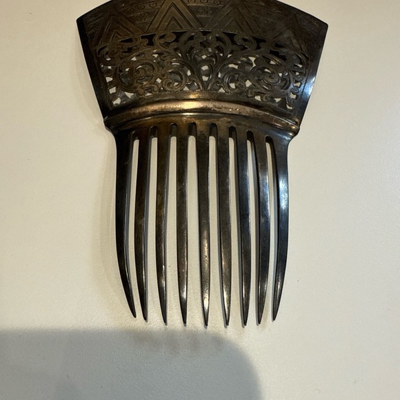Antique Bronze silver plated Decorative Comb - Picture 6 of 6